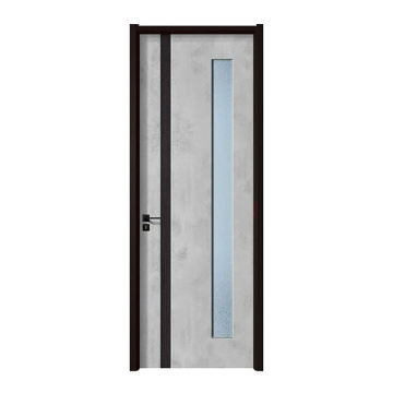 Flat Wooden WPC Door with Glass