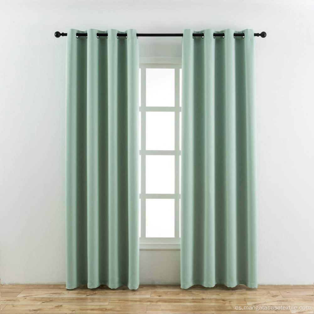 Cortinas de Blackout de color verde claro de los arandelas