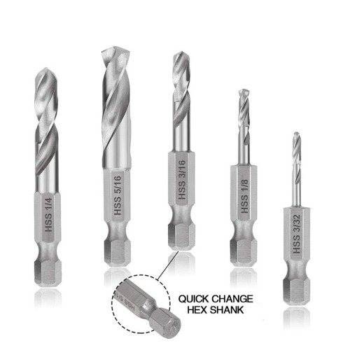 Stubby Drill Bit Set for Metal Quick Change