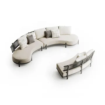 Modern Outdoor Sectional Curved Lounge Sofa Set