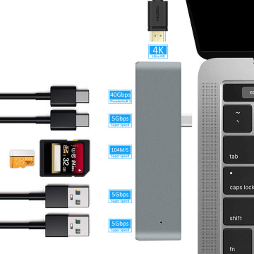 7 arada USB Tip C Hub Splitter: Dizüstü bilgisayar ve telefon için evrensel adaptör