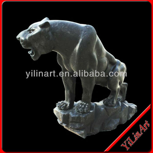 Black Stone African Animal Statues Tiger Sculpture For Garden (YL-D079)