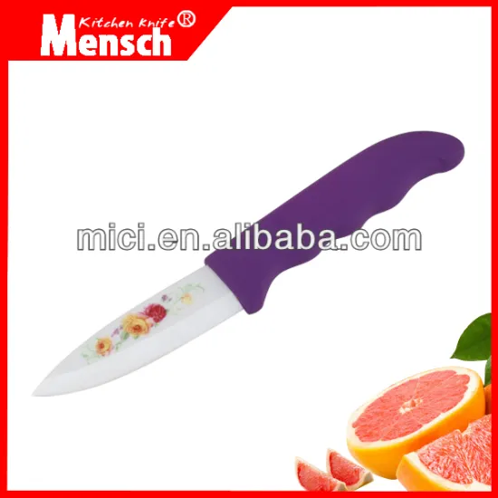 3 inch high quality ceramic kitchen knife with decal finish