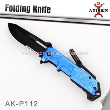 New Design Folding Knife With LED 3Cr13 Blade Aluminium Handle Outdoor Camping Knife