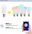 Para la bombilla LED RGB/RGBW controlada E27 controlada con iPhone con controlador WiFi