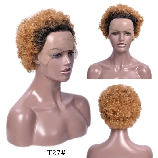 Pixie Cut Human Hair Wig Vendors, wholesale Peruvian Short Bob Wigs Human Hair Lace Front Virgin Curly Hair Wigs For Black Women