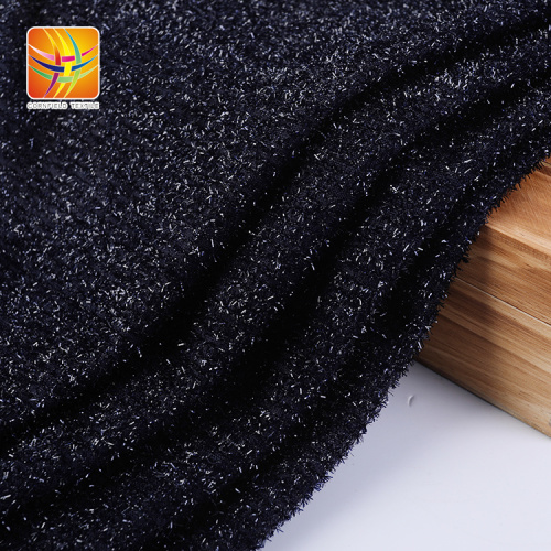 Metal Textured Plush Polyester Fabric For Clothing