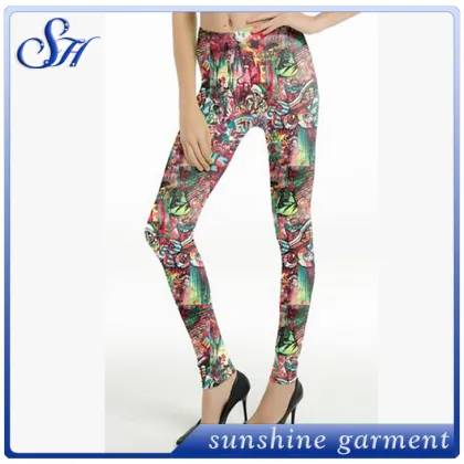 Capri leggings wholesale printed women leggings