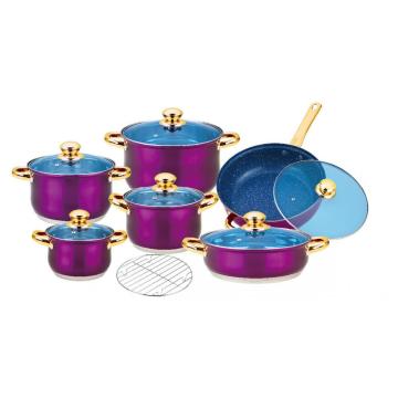 purple color Stainless steel kitchenware set