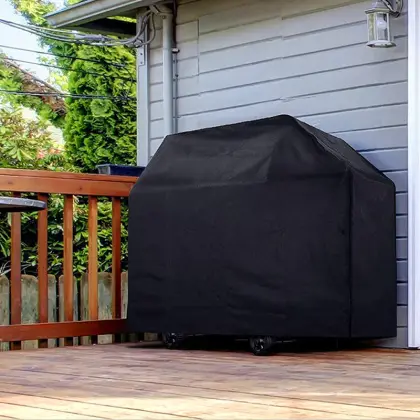 Black Rip-Proof Anti-UV Fade Resistant Waterproof BBQ Grill Cover for Weber