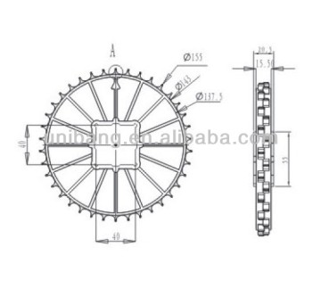 plastic sprockets for moudlar belt HX500 (MCC500)