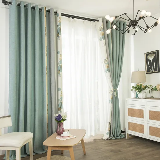Wholesale Geometric Patchwork Chenille Curtains - Nordic Style Blackout Curtains