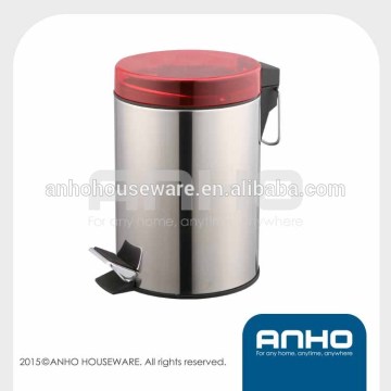 Hot sale trash bin 3L transparent flat cover foot pedal