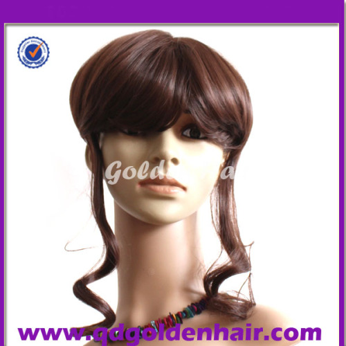 2014 Fashionable Silky Short Brown Cosplay Wig With Two Long Ponytails