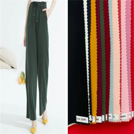 Women Trouses Plain Woven Dyed Spandex Rayon Fabrics