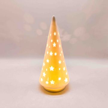 Lámpara LED de cerámica cónica con recorte de estrella