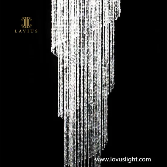 Waterfall shape crystal high luxury custom crystal chandelier hotel shopping mall creative decorative chandelier