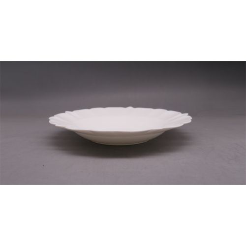 Flower Shape Elegant White Opal Glass Dinner Plate