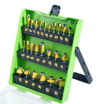 24-piece Router bits set, clear window with case