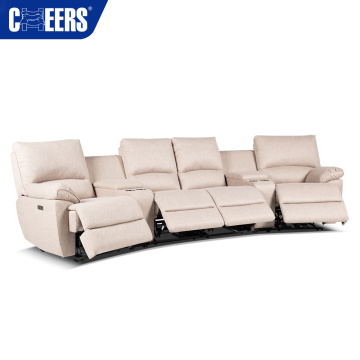 MANWAH CHEERS 4-Seater Luxury Home Theater Recliner Sofa: The Ultimate Living Room Experience
