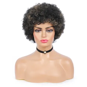 X-TRESS Bomb Afro Kinky Curly Synthetic Wig 150% Density Wigs Short 12 Inch Ombre Large Bouncy Curly Hair Wigs For Black Women
