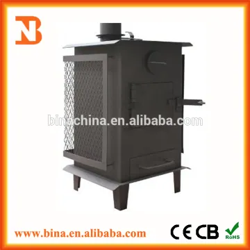 Good quality wood stove burning with sidedoor
