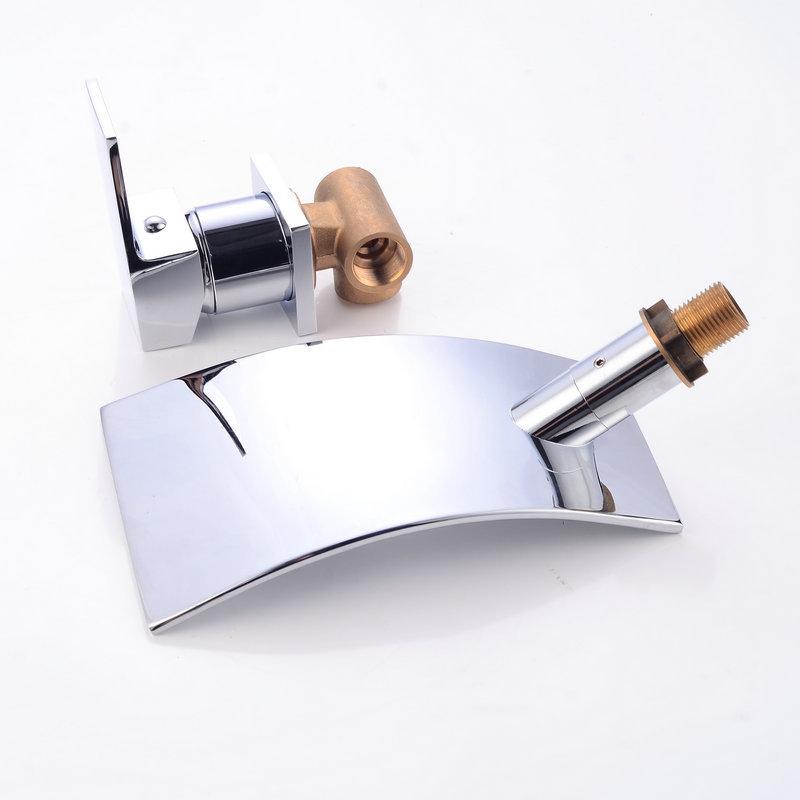 욕실 클래식 싱글 핸들 숨겨진 폭포 황동 냉온수 믹서 분지 수도꼭지