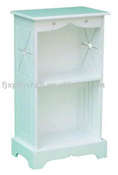 2016 Antique White MDF Carved Cube Bookcase/Bookshelf