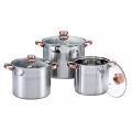 Everyday stainless steel soup pot with glass lid