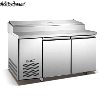 2 Door 1.8m Pizza Prep Worktable Stainless Steel Refrigerator