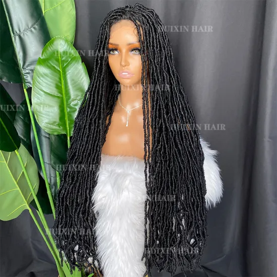 Natural Black Fiber Raw Material Braiding Hair & Brown Full Lace Wig - High Temperature Synthetic