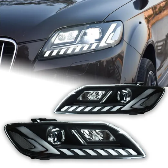 LED Headlights for Audi Q7 2007-2016 - Projector Lens with Dynamic Signal Animation