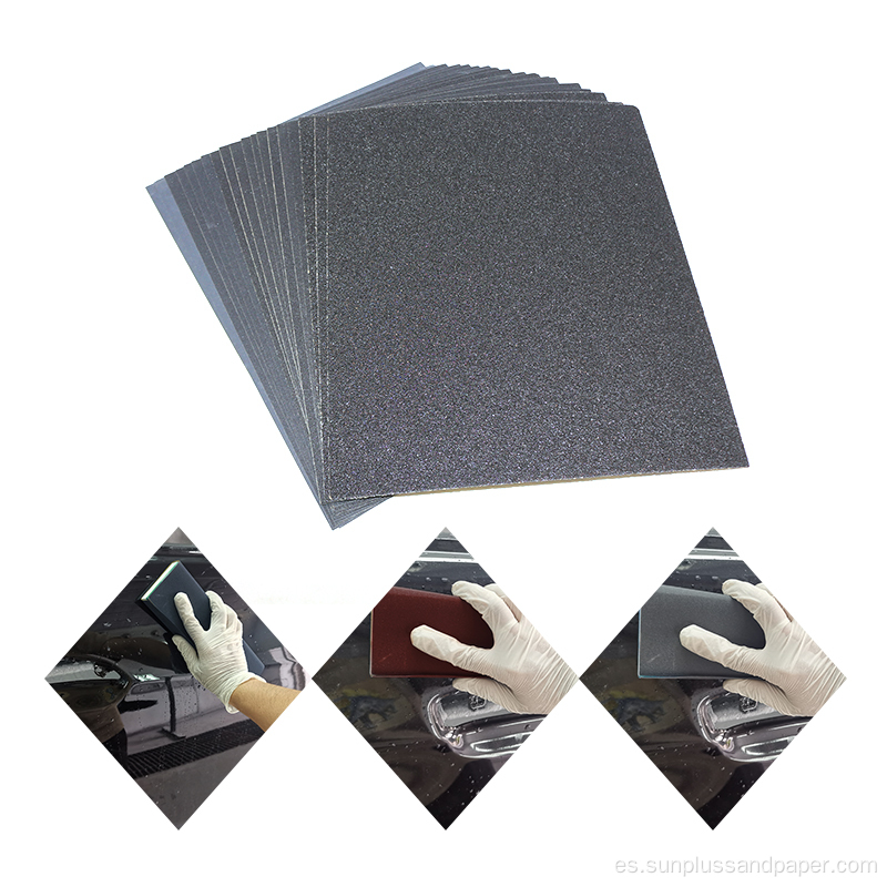 Papel de lija de papel de papel kraft de carburo de silicio impermeable