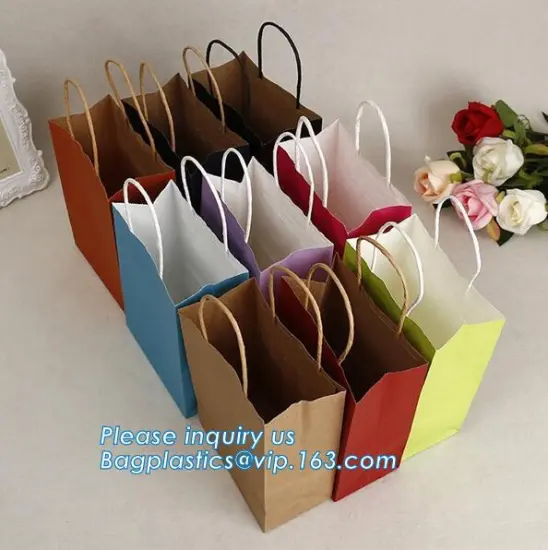 Beautiful paper gift bag/shopping paper bags, durable paper bag/packing bag, recyclable wedding paper gift bag with glitter