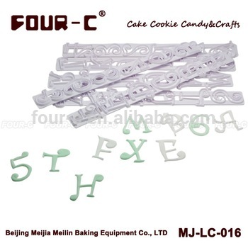 Alphabet Plastic cutter set of 6 PCS,Plastic cake cutters, cake border cutters,fondant lace cutter,Cake Lace Border