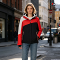 Chaqueta de esquí ligera para mujer con capucha con cremallera