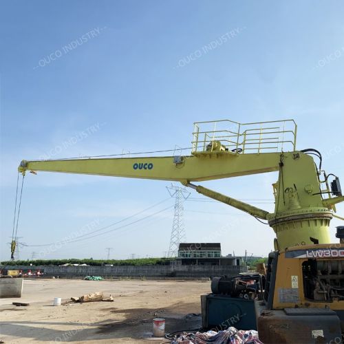 OUCO custom 5T15M straight arm marine deck crane simple structure and easy maintenance