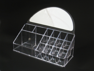 Classy Plastic Rectangle Shape Cosmetic Box With Mirror