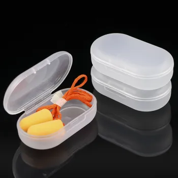 SUNSHING Wholesale Clear Transparent Carry Storage Protective Box Case Earplug Holder Plastic Ear plugs Holder