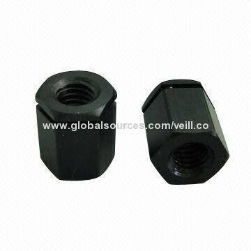 Hex nuts, turning and black zinc-plated