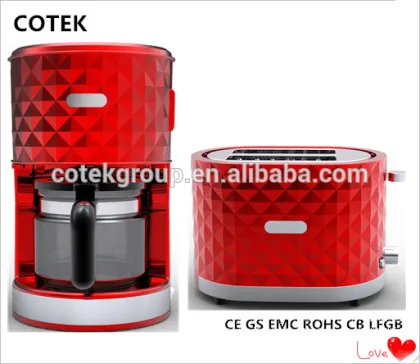 Small kitchen appliances of drip coffee maker and toaster