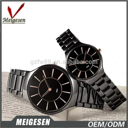 New watch Sapphire glass real ceramic round shape couple ceramic watch