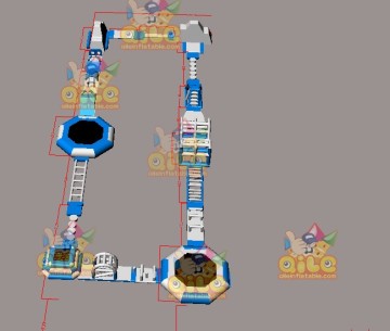 QILE New Giant floating inflatable water park inflatable water games for adults