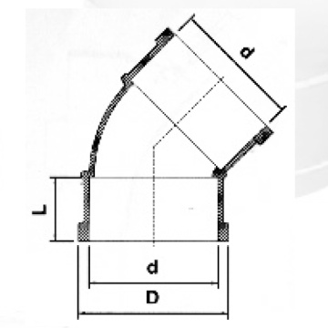 BS5255 / 4514 Drenagem Upvc Cotovelo 45 ° Cinza Cor