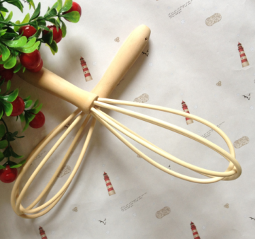 Hand power wooden stirring whisk for blending mixing