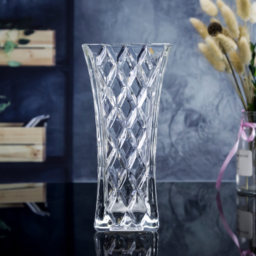 Factory New Luxury Square Crystal Clear Glass Vases for Wedding Centerpieces