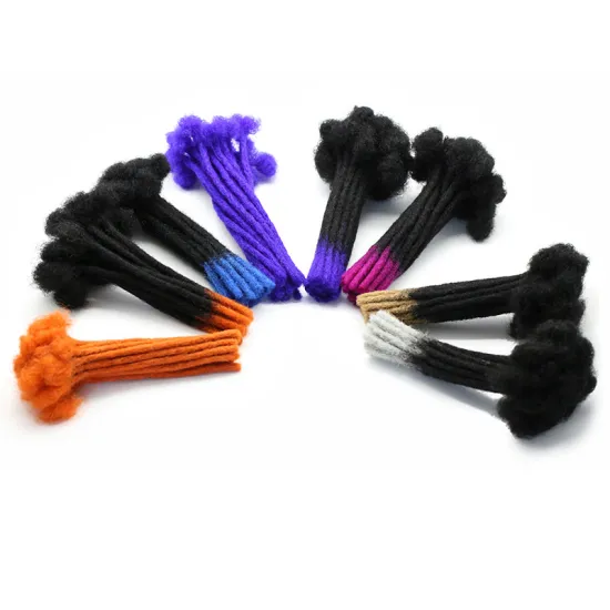 Wholesale High Quality Hand Made Curly Ends Meche Naturelle Dread lock 100% Real Human Dreadlock Hair Extensions