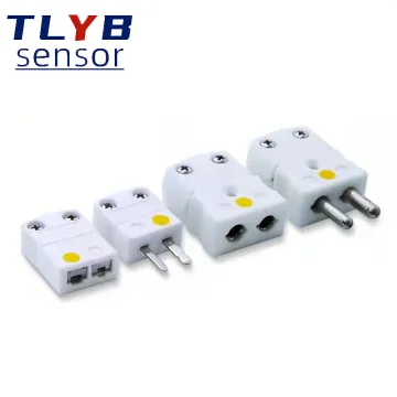 650°C High Temperature Resistant White Ceramic Type K Thermocouple Connector - Male/Female Plug Socket