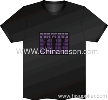 Black Cotton Flash T-shirt The Picture On The T-shirt Will Flash When There Has Any Sound 