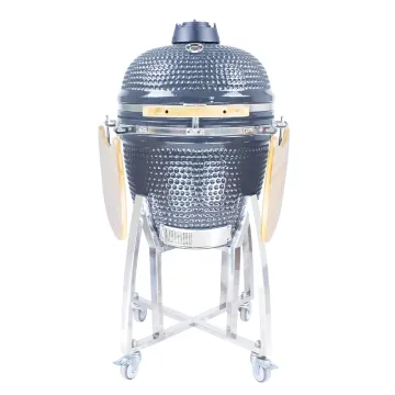 SEB KAMADO Gray 21 Inch Pellet Barbecue Outdoor Ceramic Bbq Grill Kamado
